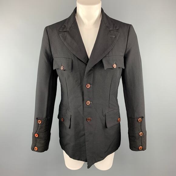 COMME des GARCONS HOMME PLUS M Black Polyester Military Jacket - Picture 1 of 9